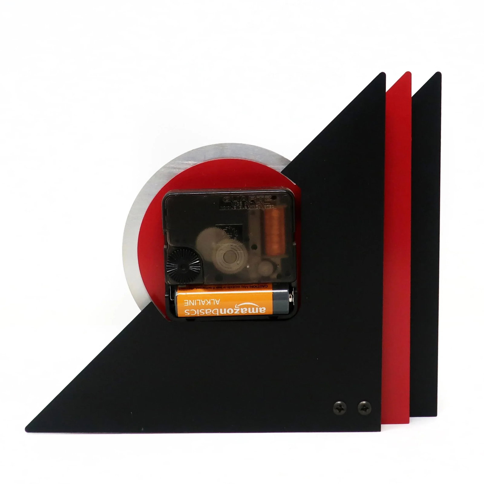 1980s Red & Black Stacked Desk or Mantel Clock - 5