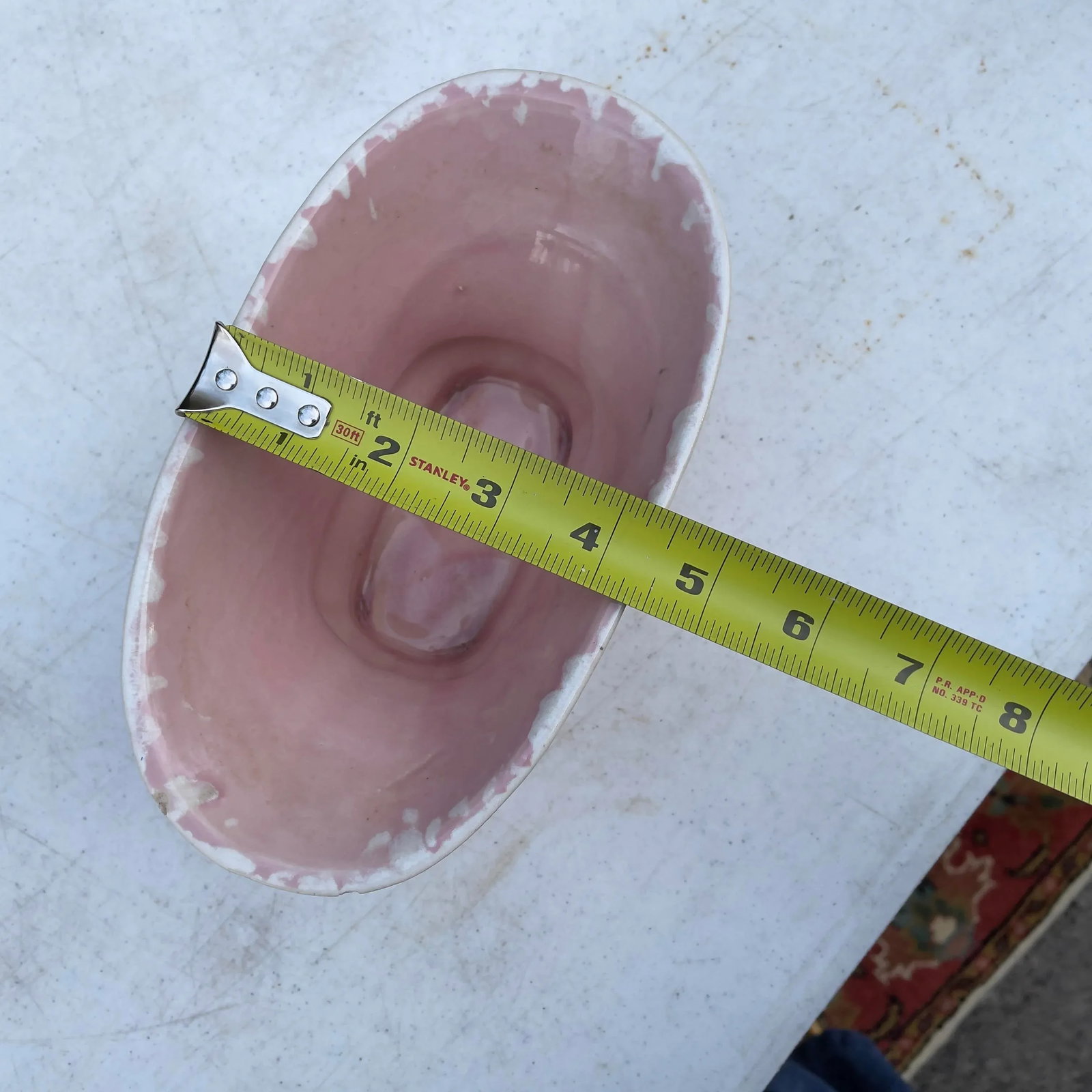 McCoy Brush Pink and White Footed Planter - 10
