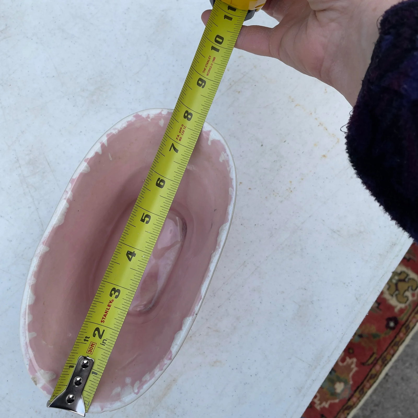 McCoy Brush Pink and White Footed Planter - 8