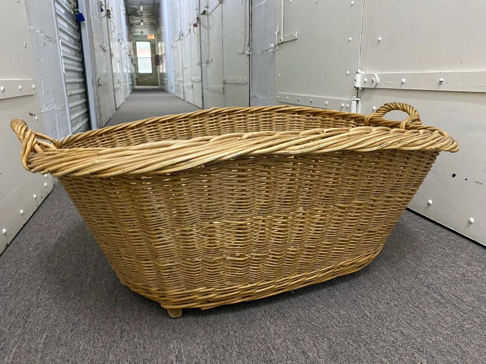 Antique French Large Handmade Basket - 10