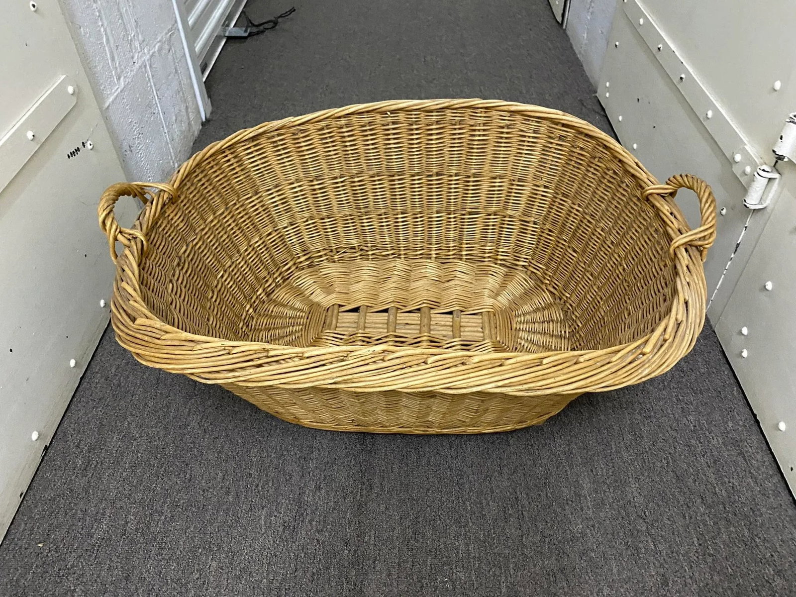 Antique French Large Handmade Basket - 11