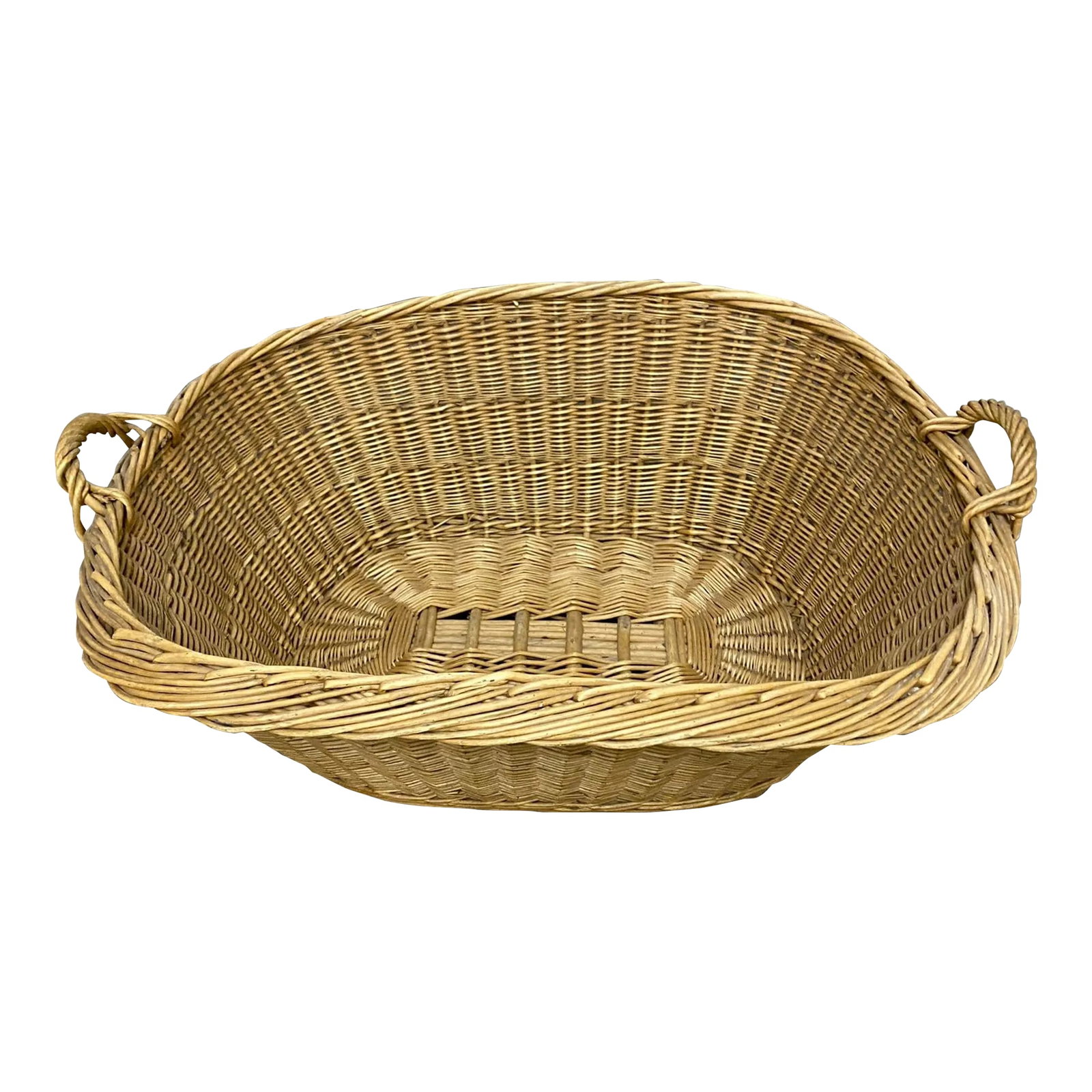 Antique French Large Handmade Basket (1 of 11)