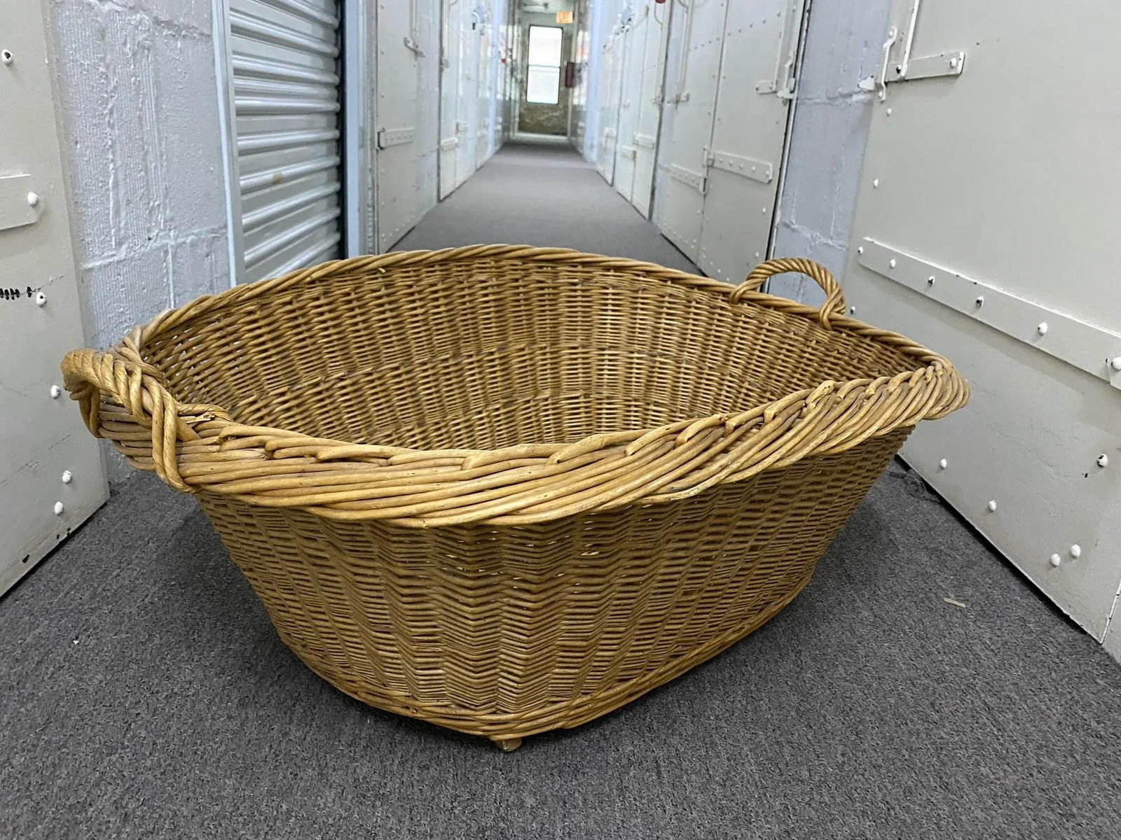 Antique French Large Handmade Basket - 4