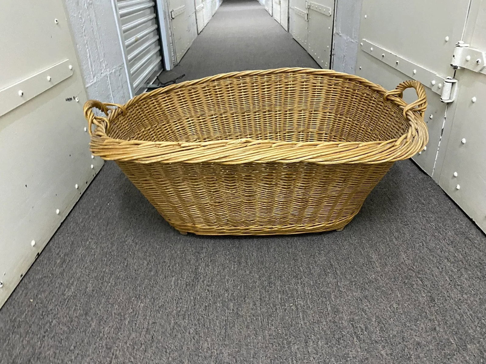 Antique French Large Handmade Basket - 5
