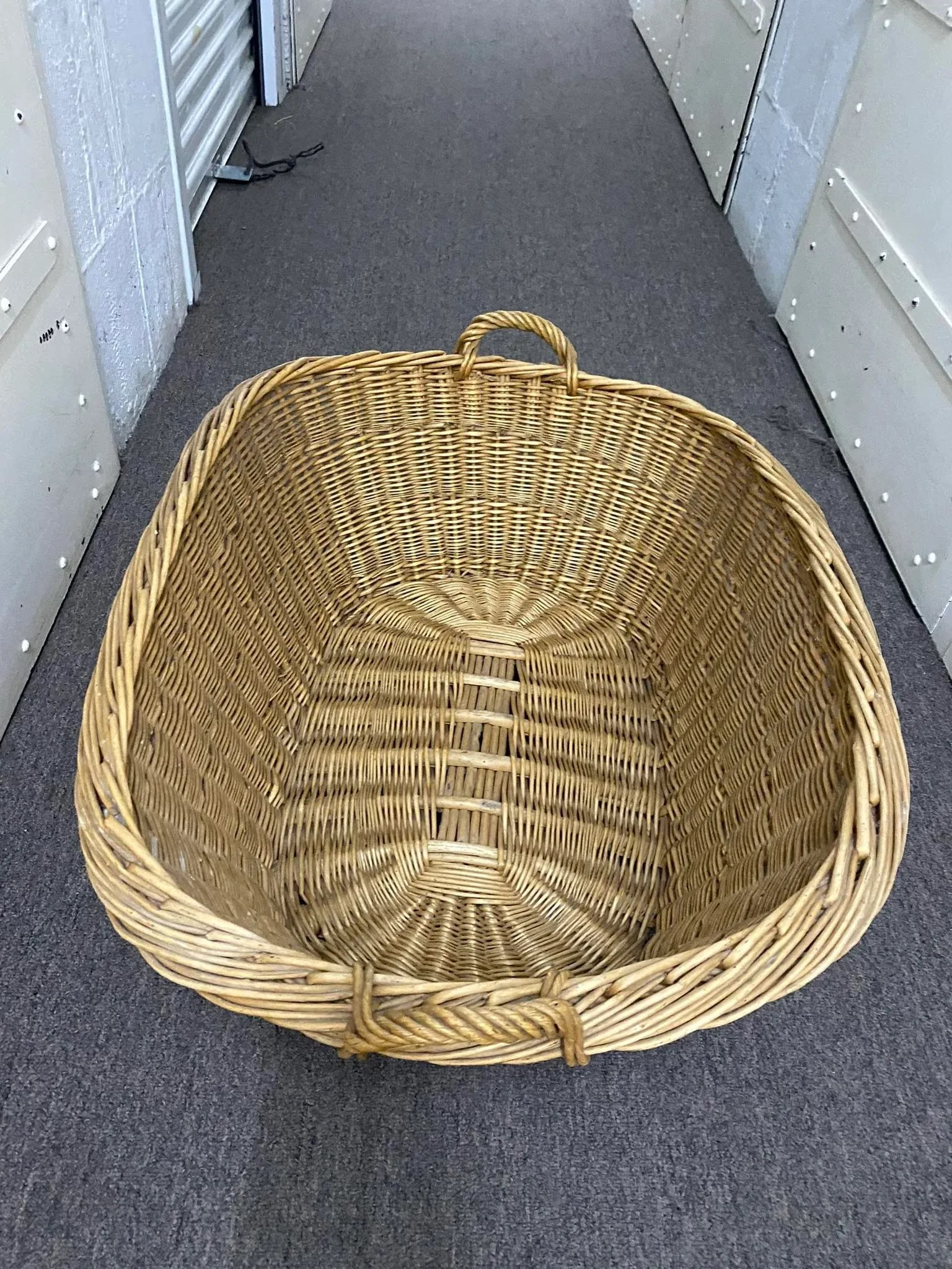 Antique French Large Handmade Basket - 8