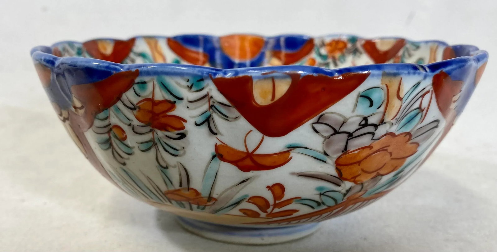 Antique Imari Bowl Hand Painted With Floral Arrangements and Butterflies - Circa 1900 - 13