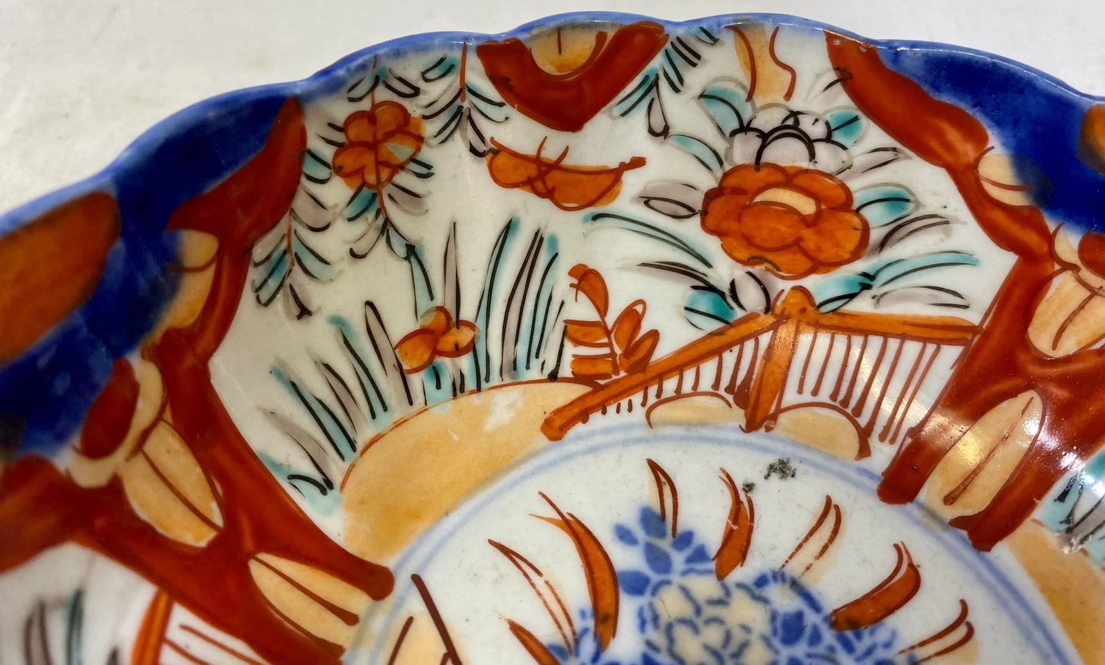 Antique Imari Bowl Hand Painted With Floral Arrangements and Butterflies - Circa 1900 - 9