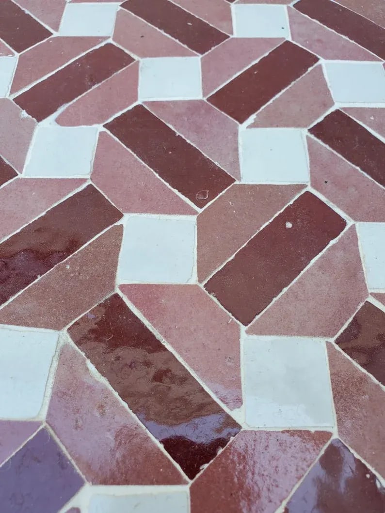 24" Tri Color Moroccan Mosaic Table - 2