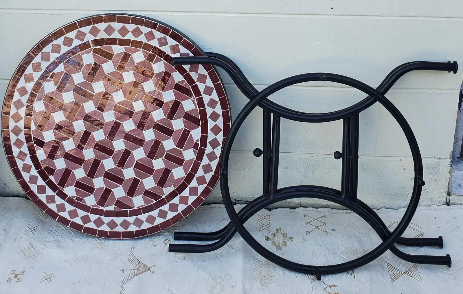24" Tri Color Moroccan Mosaic Table - 6