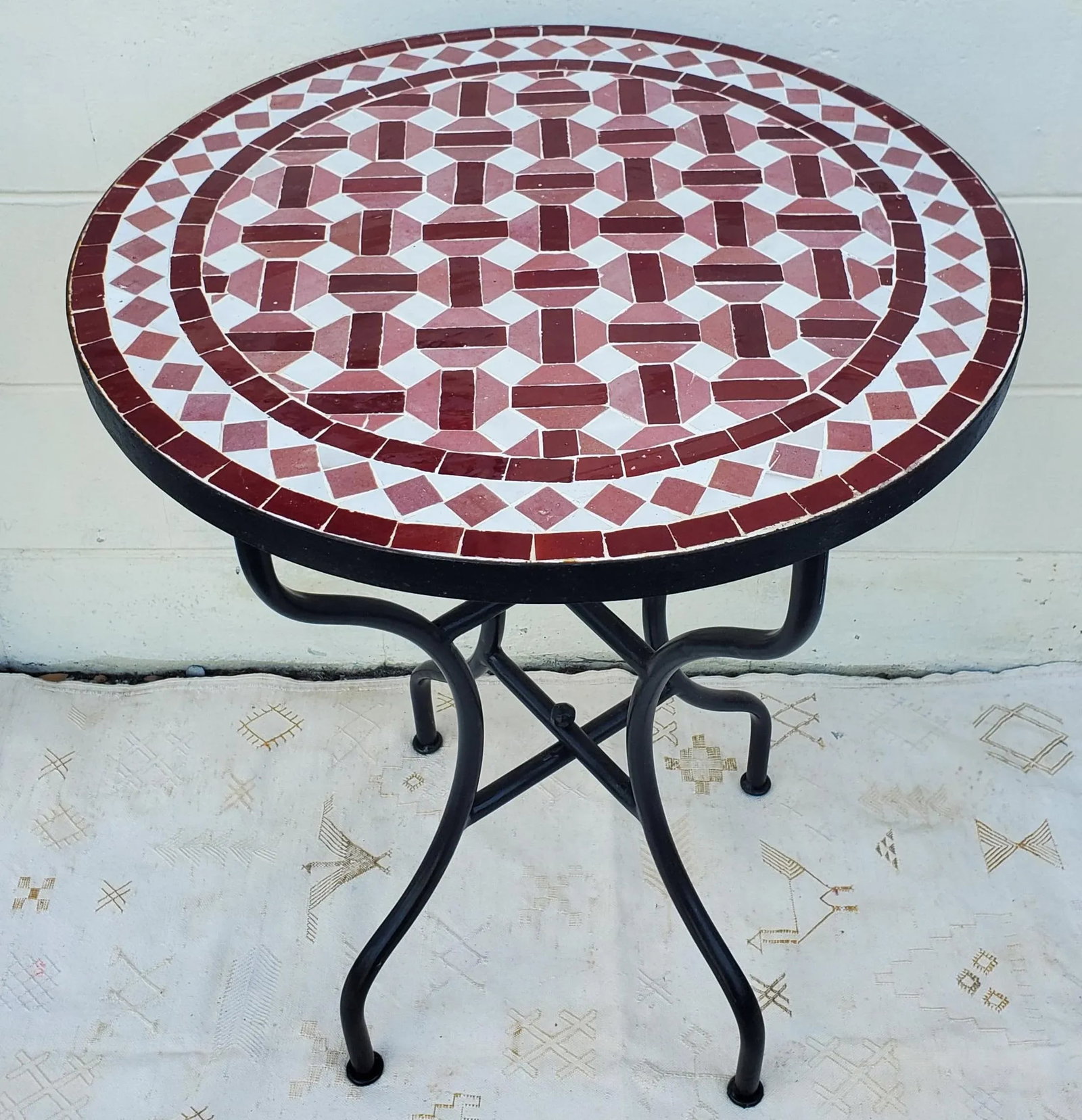 24" Tri Color Moroccan Mosaic Table - 7