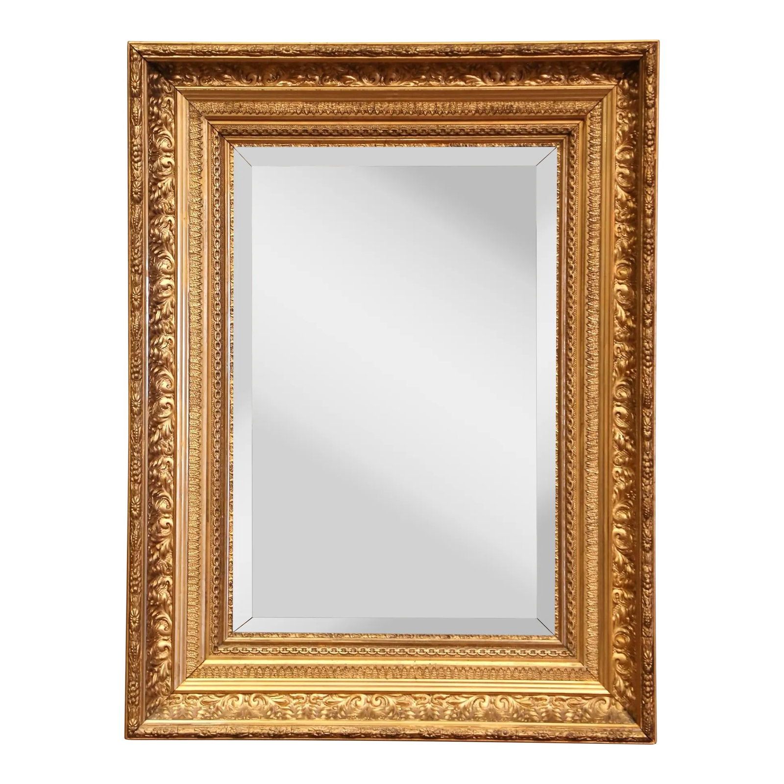 19th Century French Napoleon III Carved Giltwood Wall Mirror (1 of 10)