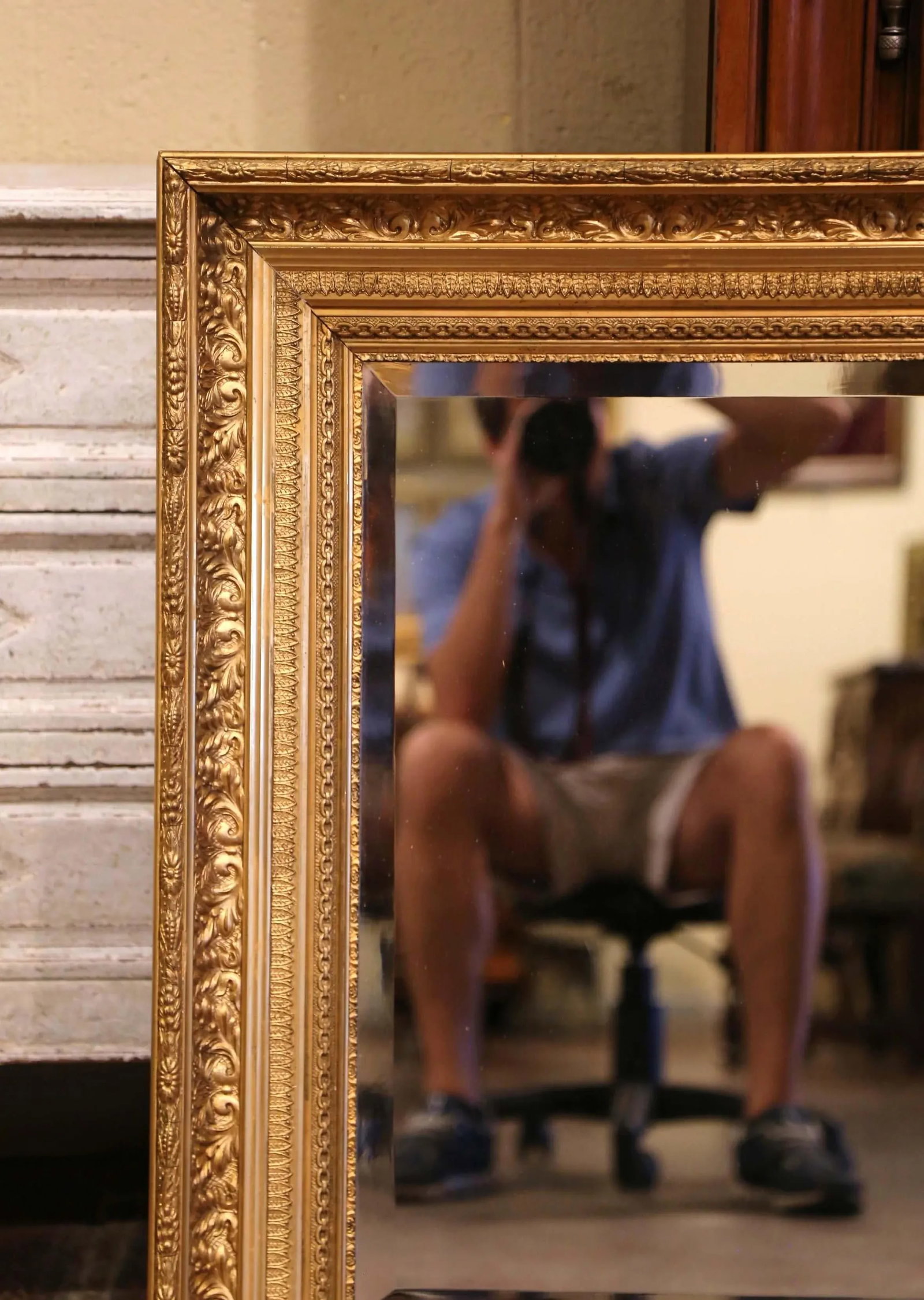 19th Century French Napoleon III Carved Giltwood Wall Mirror - 3