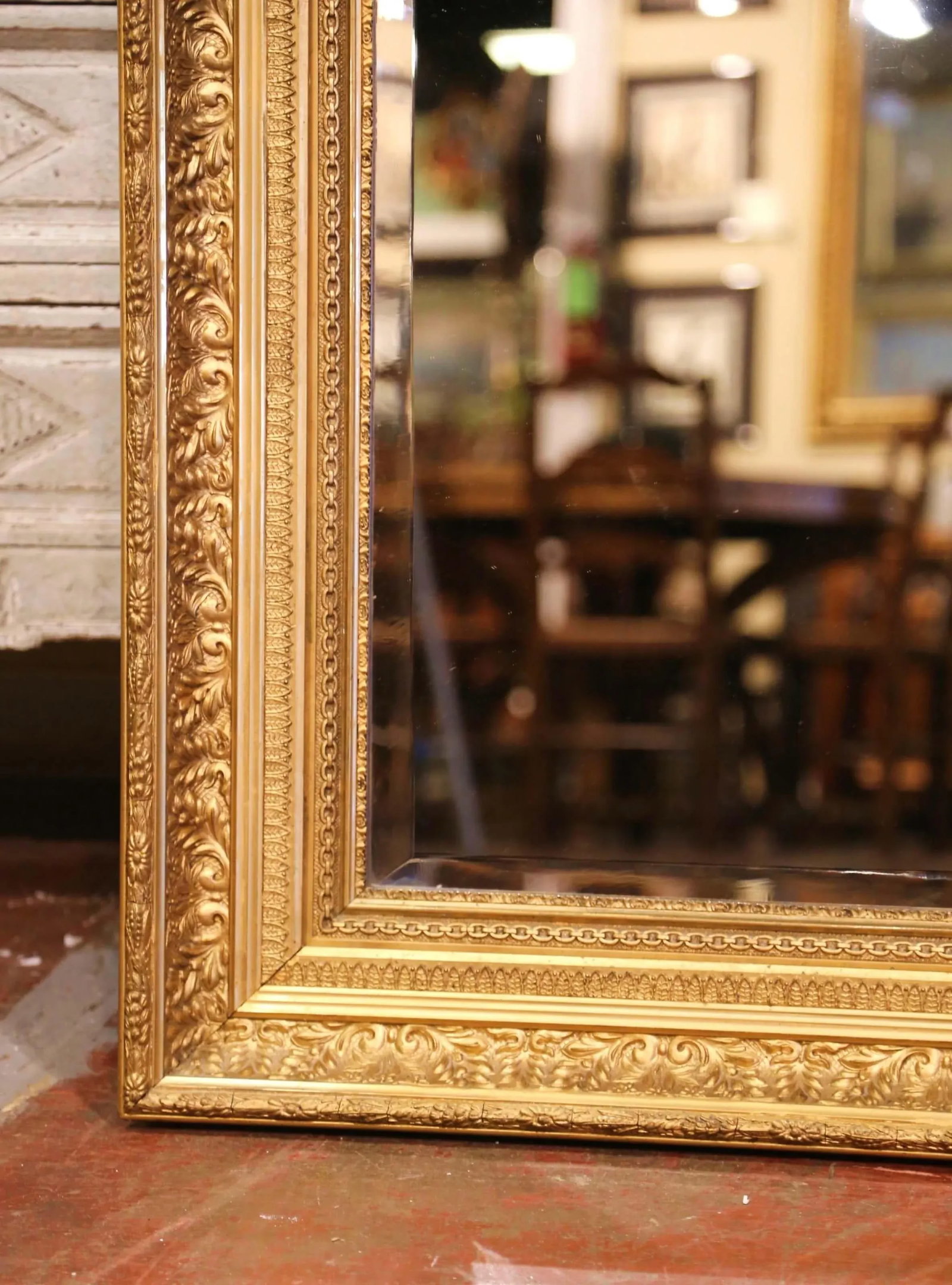 19th Century French Napoleon III Carved Giltwood Wall Mirror - 6