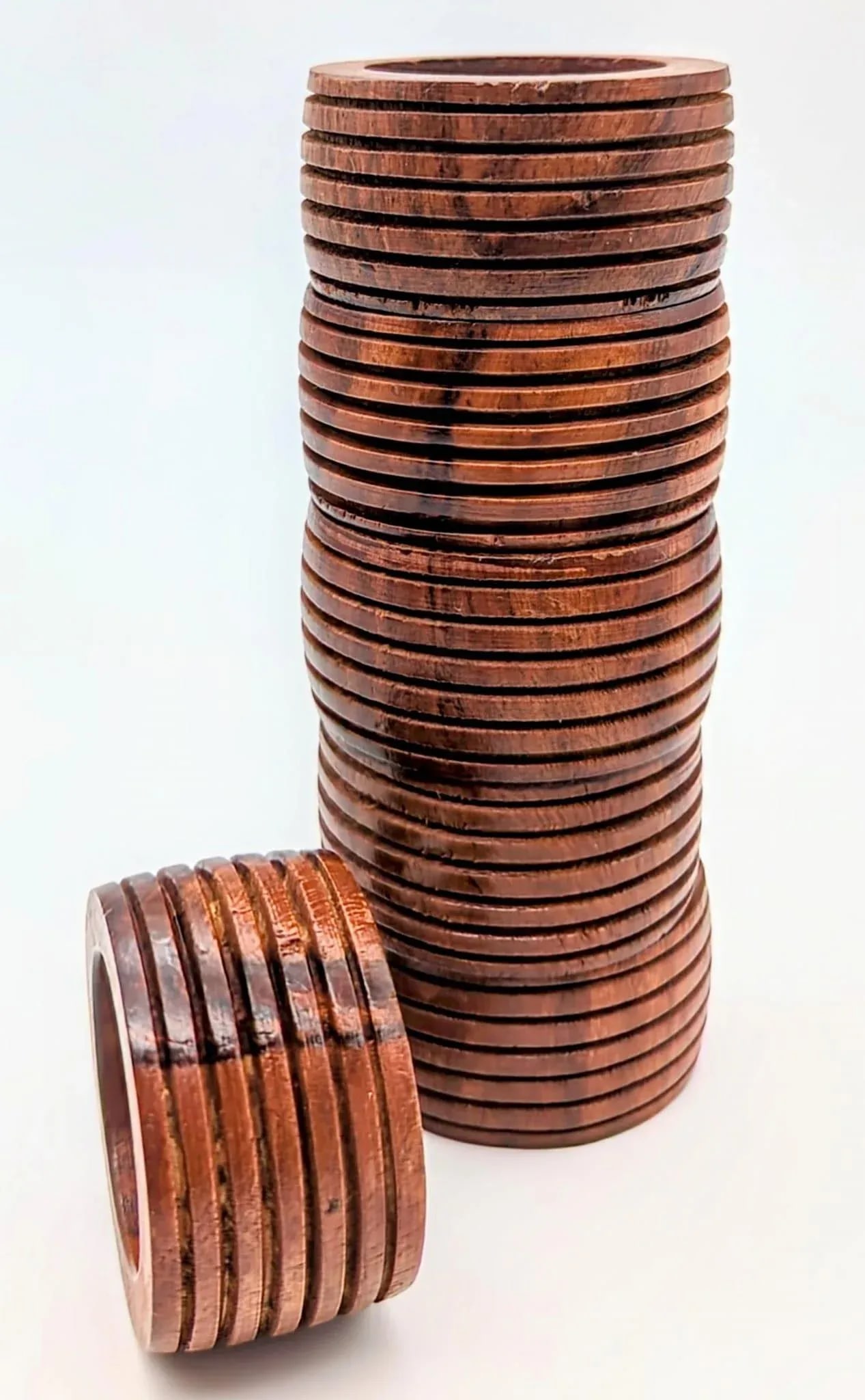1980s Carved Mango Wood Napkin Holders, Set of 6 - 2