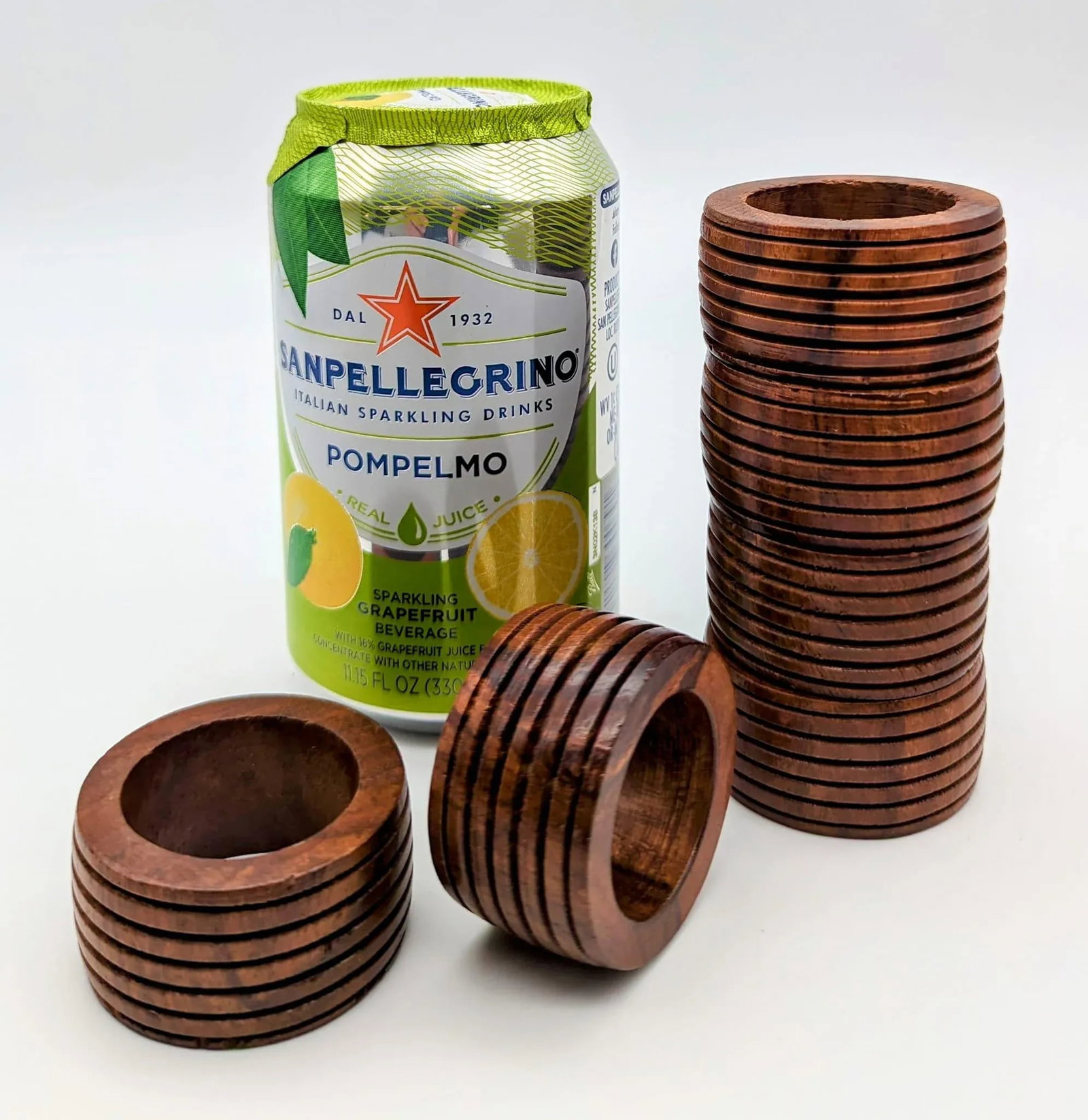 1980s Carved Mango Wood Napkin Holders, Set of 6 - 3