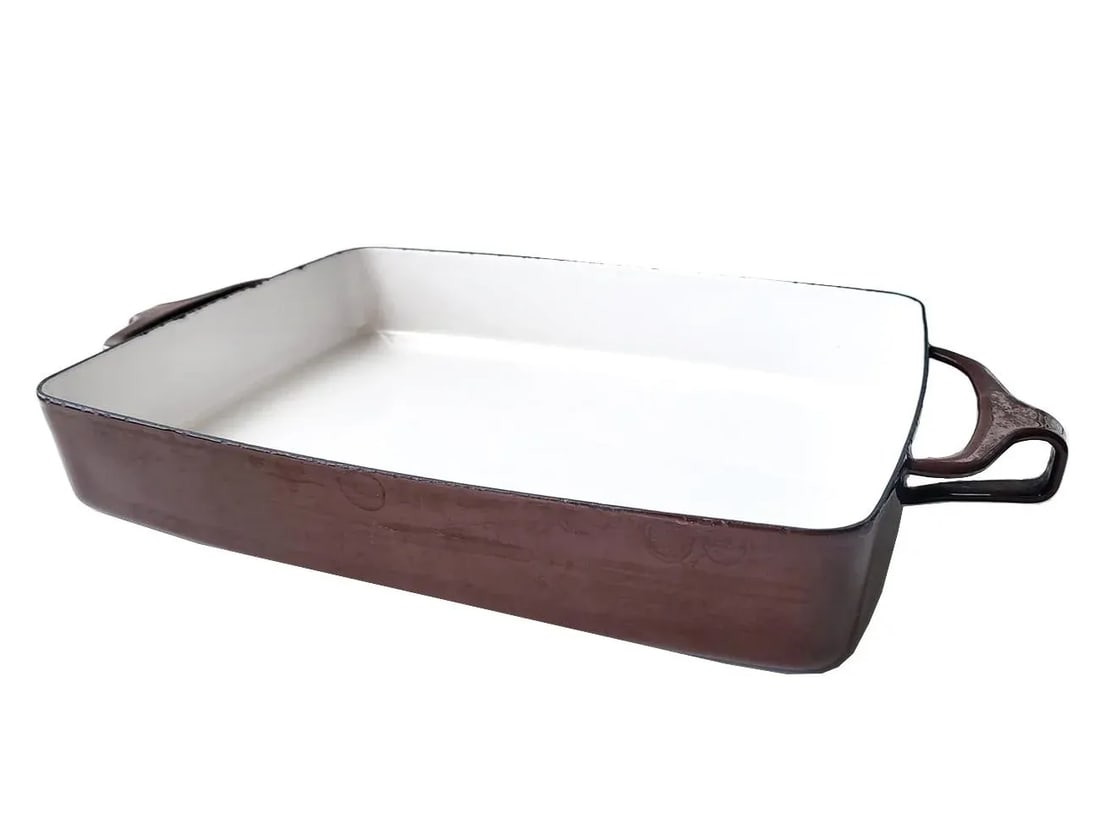 1960s Dansk Kobenstyle Roasting or Casserole Pan, Enamel on Steel, Made in France - 10
