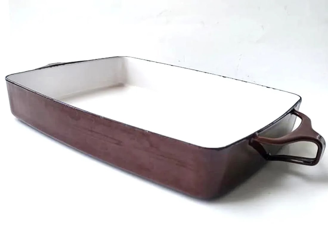 1960s Dansk Kobenstyle Roasting or Casserole Pan, Enamel on Steel, Made in France - 2