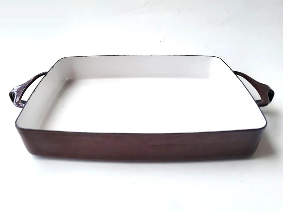 1960s Dansk Kobenstyle Roasting or Casserole Pan, Enamel on Steel, Made in France - 3