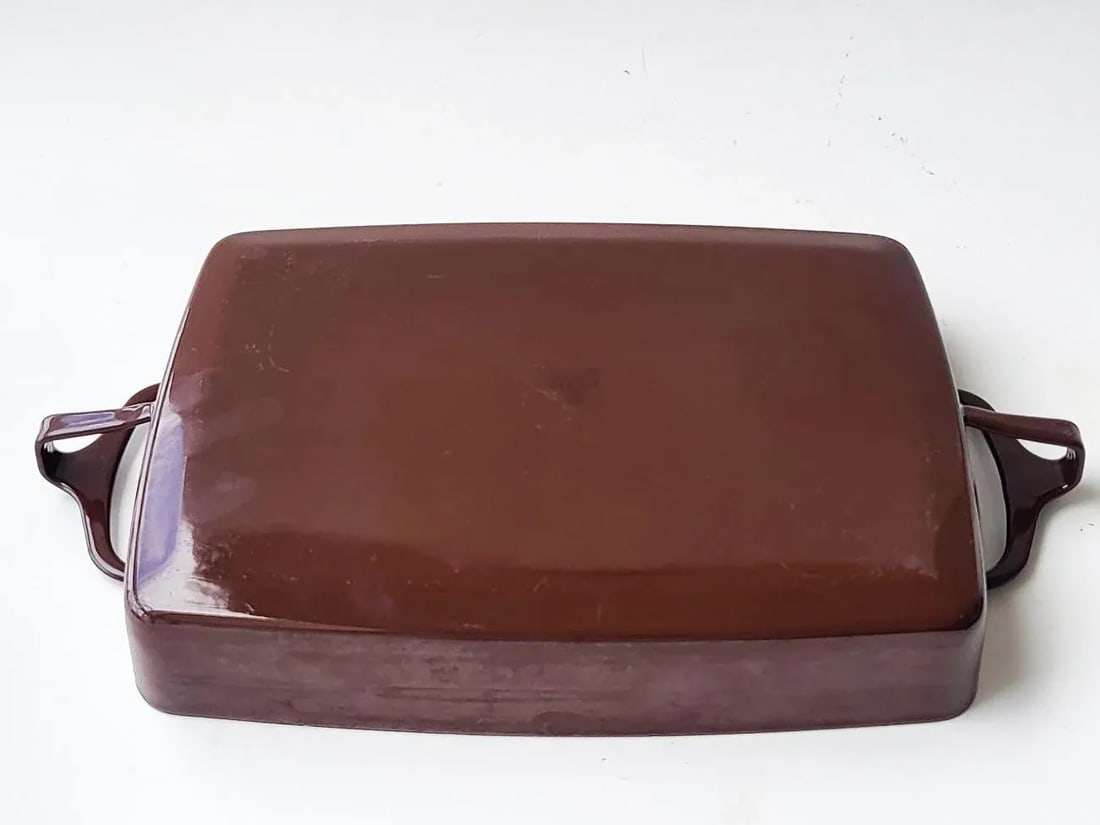 1960s Dansk Kobenstyle Roasting or Casserole Pan, Enamel on Steel, Made in France - 4
