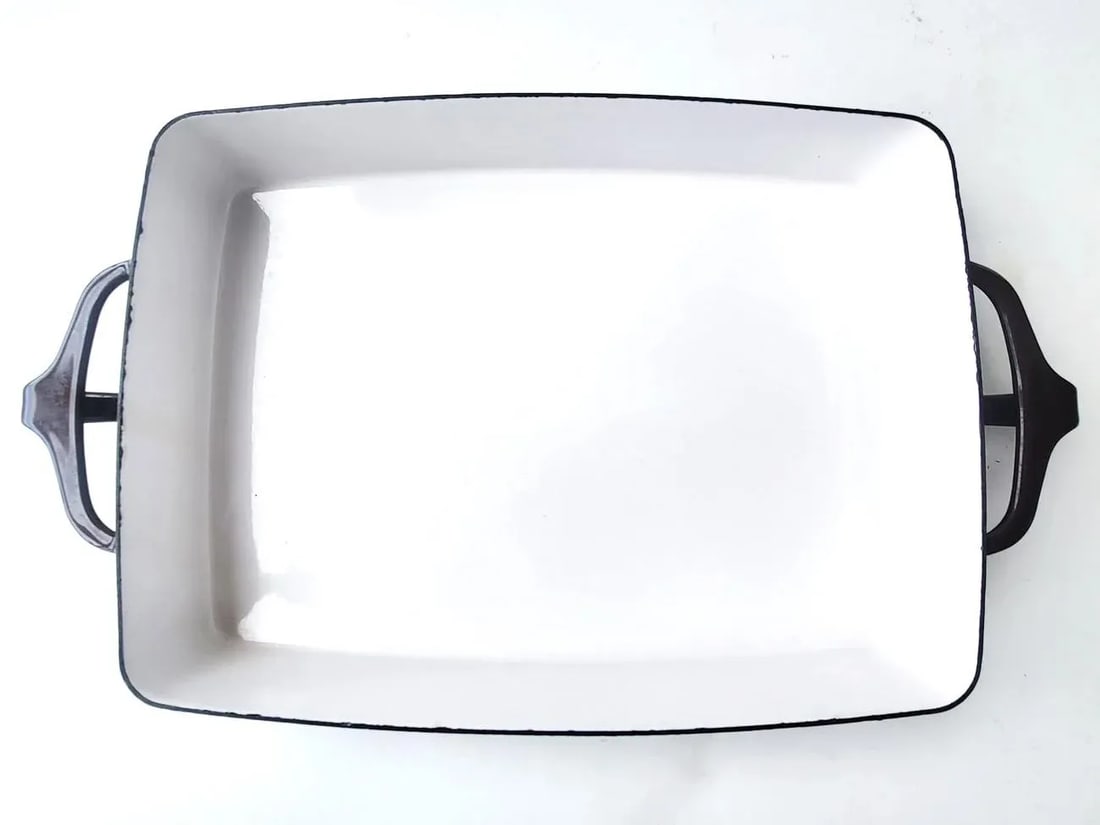 1960s Dansk Kobenstyle Roasting or Casserole Pan, Enamel on Steel, Made in France - 7