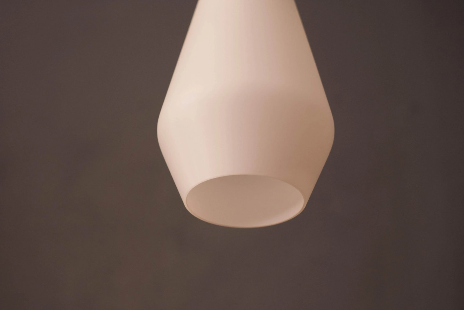 Mid-Century Modern Frosted White Glass Hanging Pendant Light by Lightolier - 3