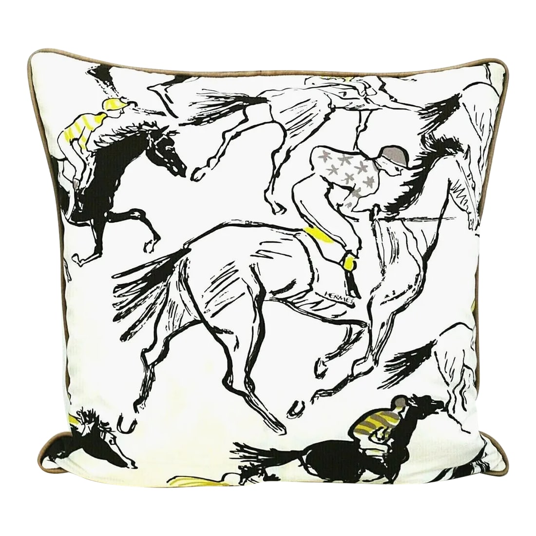 2000s Hermes Paris Pillow / Cushion: A stunning pillow/cushion from a brand that offers the best home collection on the planet and simply a breed apart. A noble gesture for the house of civil reception from Hermes-La Maison Collection.