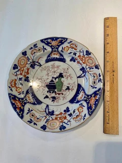 1820's English Hicks, Meigh and Johnson Polychrome Imari Style Plate - 2