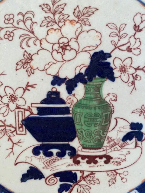 1820's English Hicks, Meigh and Johnson Polychrome Imari Style Plate - 4
