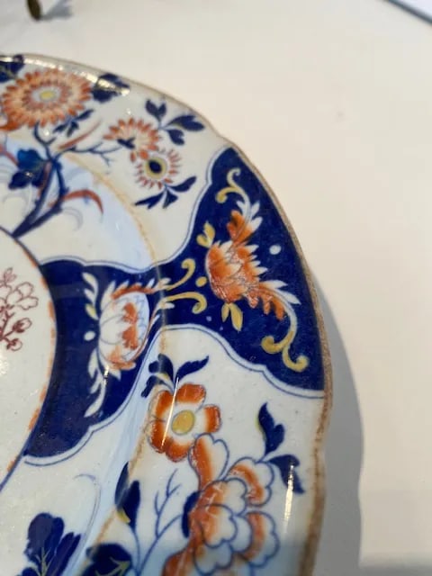 1820's English Hicks, Meigh and Johnson Polychrome Imari Style Plate - 5