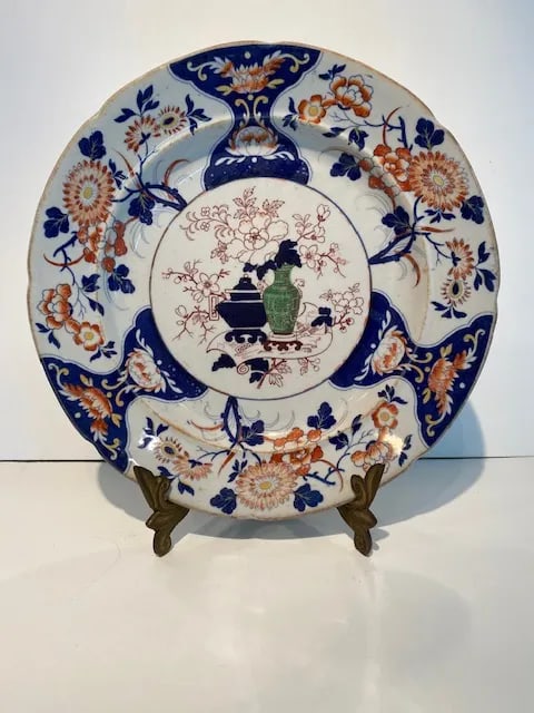 1820's English Hicks, Meigh and Johnson Polychrome Imari Style Plate - 9