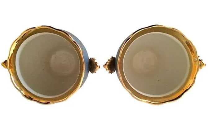 French Porcelain Cachepots - A Pair - 4