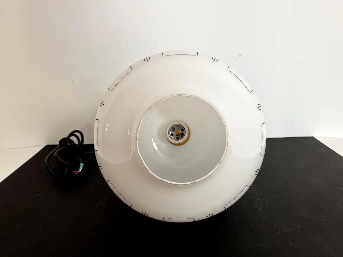 Midcentury Milk Glass Pendant Light - 11