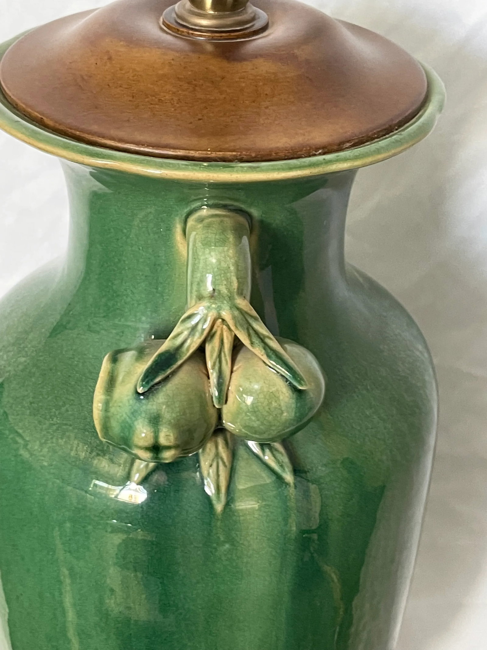 1970s Jade Green Glaze Urn Form Table Lamp - 10