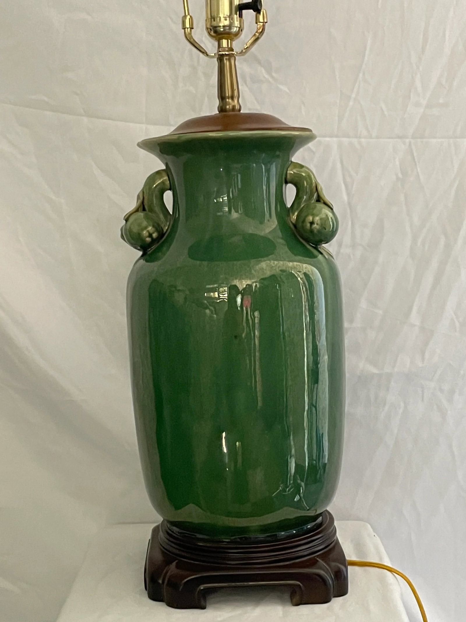 1970s Jade Green Glaze Urn Form Table Lamp - 2