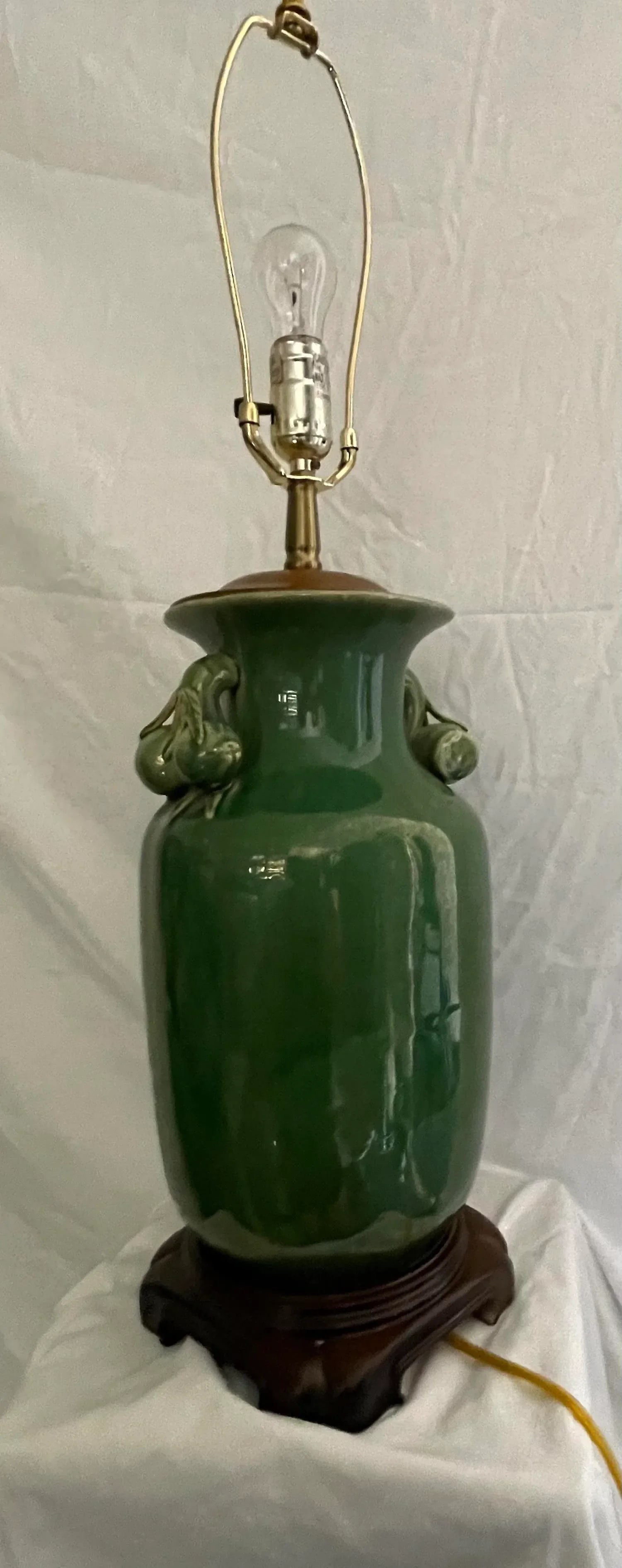 1970s Jade Green Glaze Urn Form Table Lamp - 6