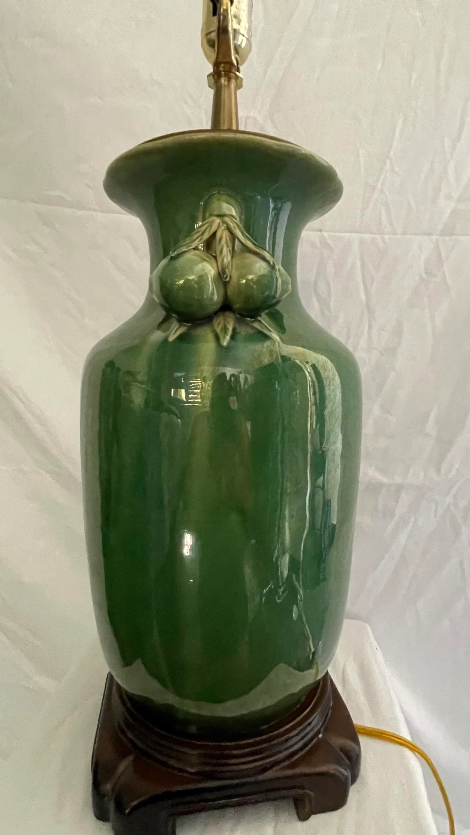 1970s Jade Green Glaze Urn Form Table Lamp - 7