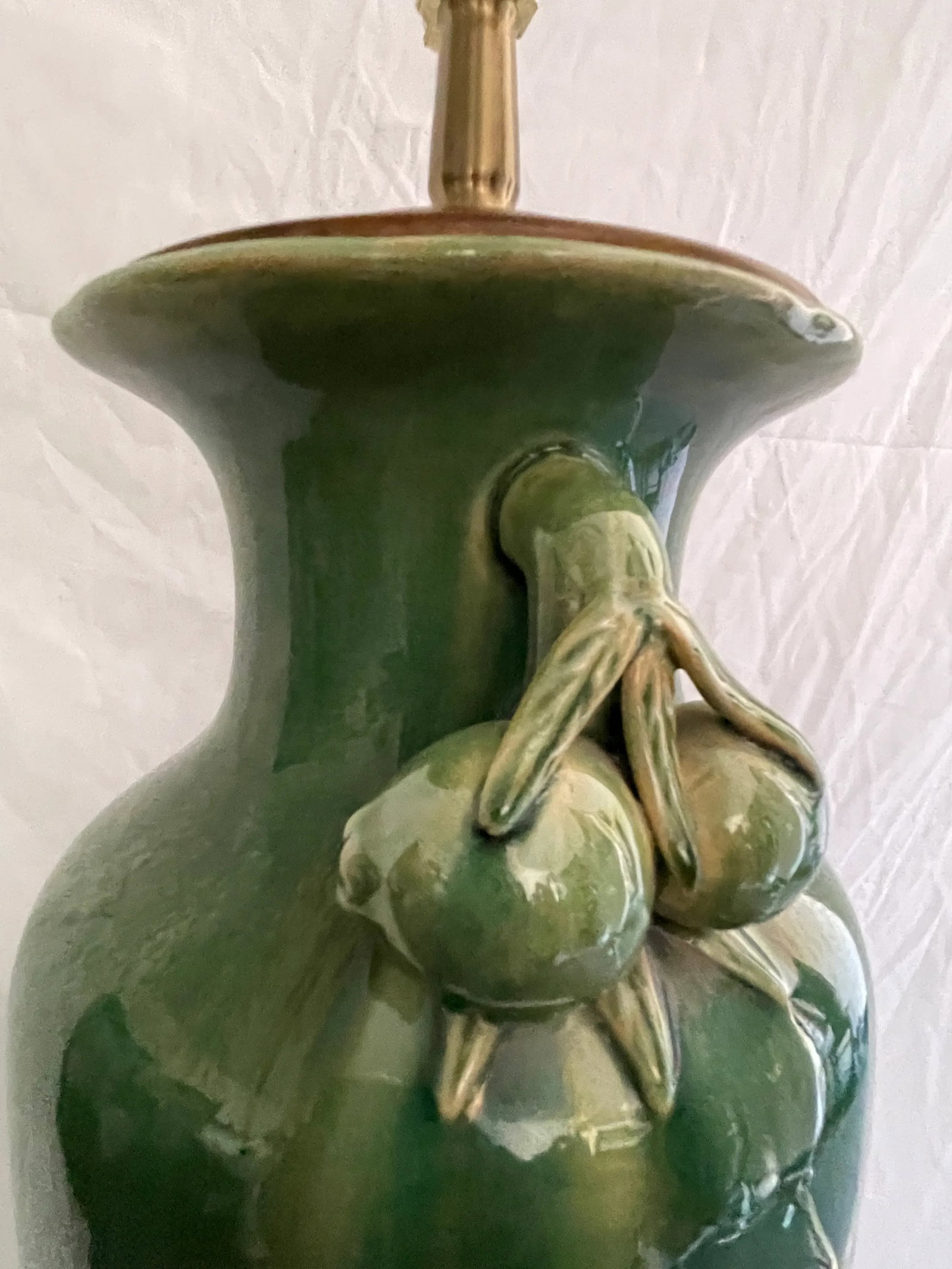 1970s Jade Green Glaze Urn Form Table Lamp - 8