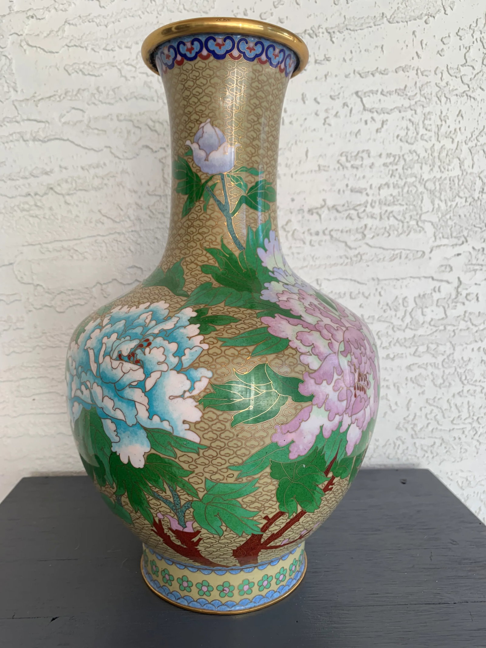 Mid 20th Century Large Cloisonne Butterfly & Flower Vase - 8