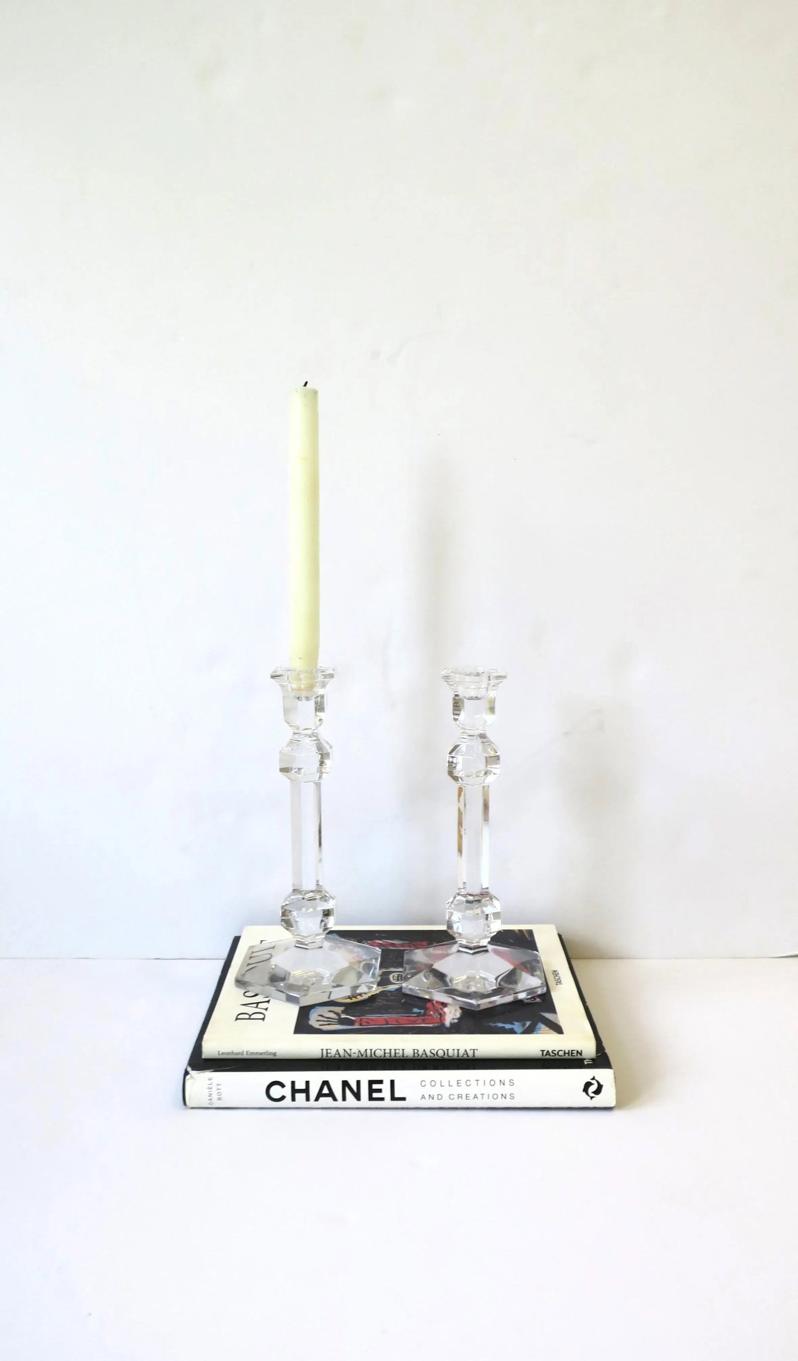 Belgian Val Saint Lambert Crystal Candlesticks, Pair - 3
