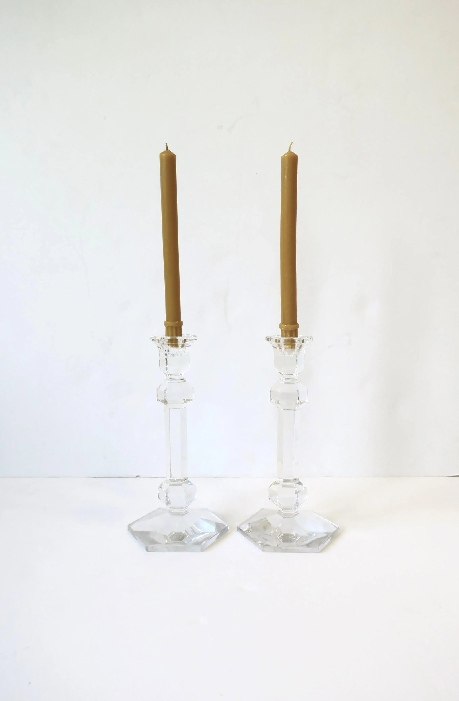 Belgian Val Saint Lambert Crystal Candlesticks, Pair - 5