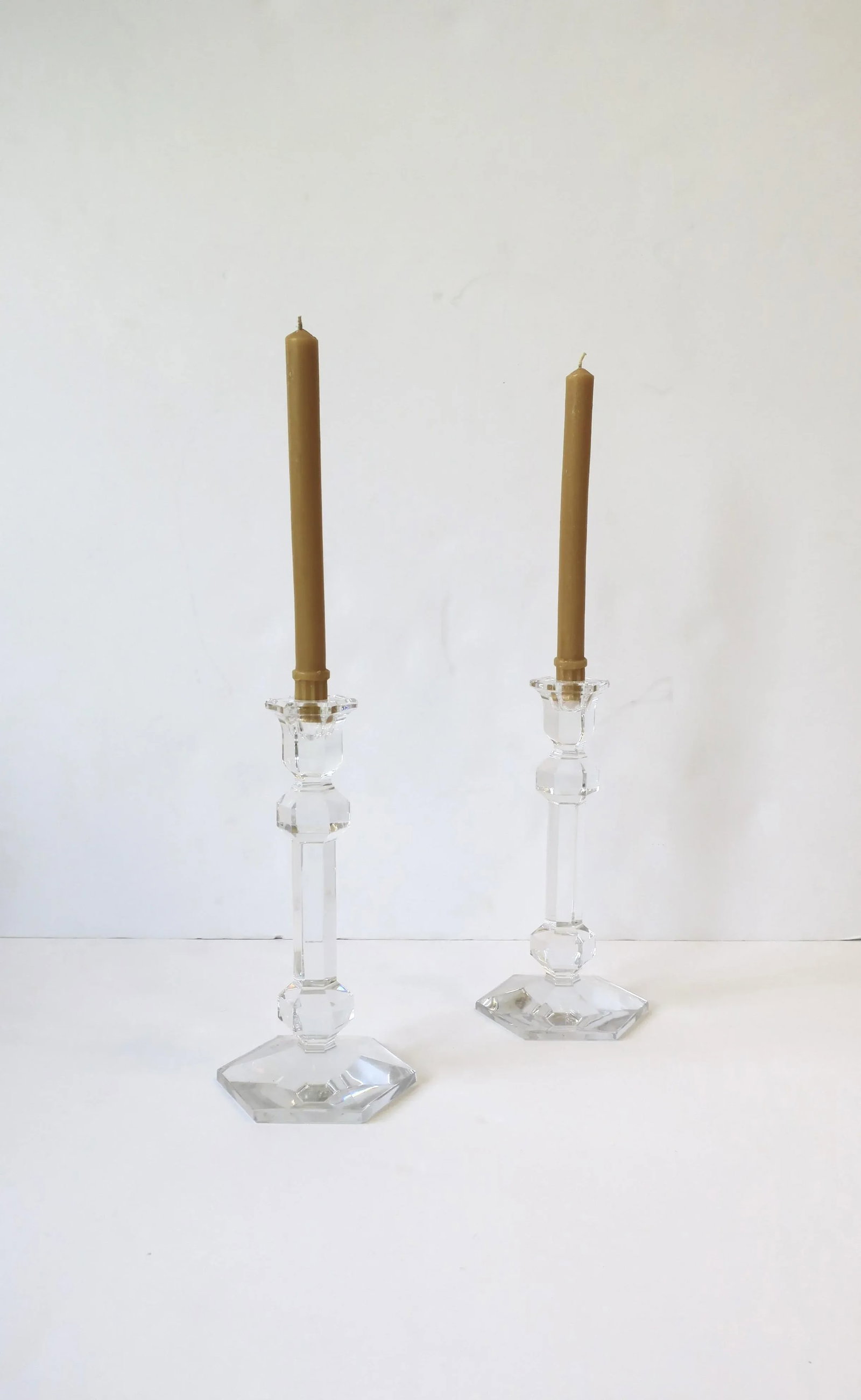 Belgian Val Saint Lambert Crystal Candlesticks, Pair - 6