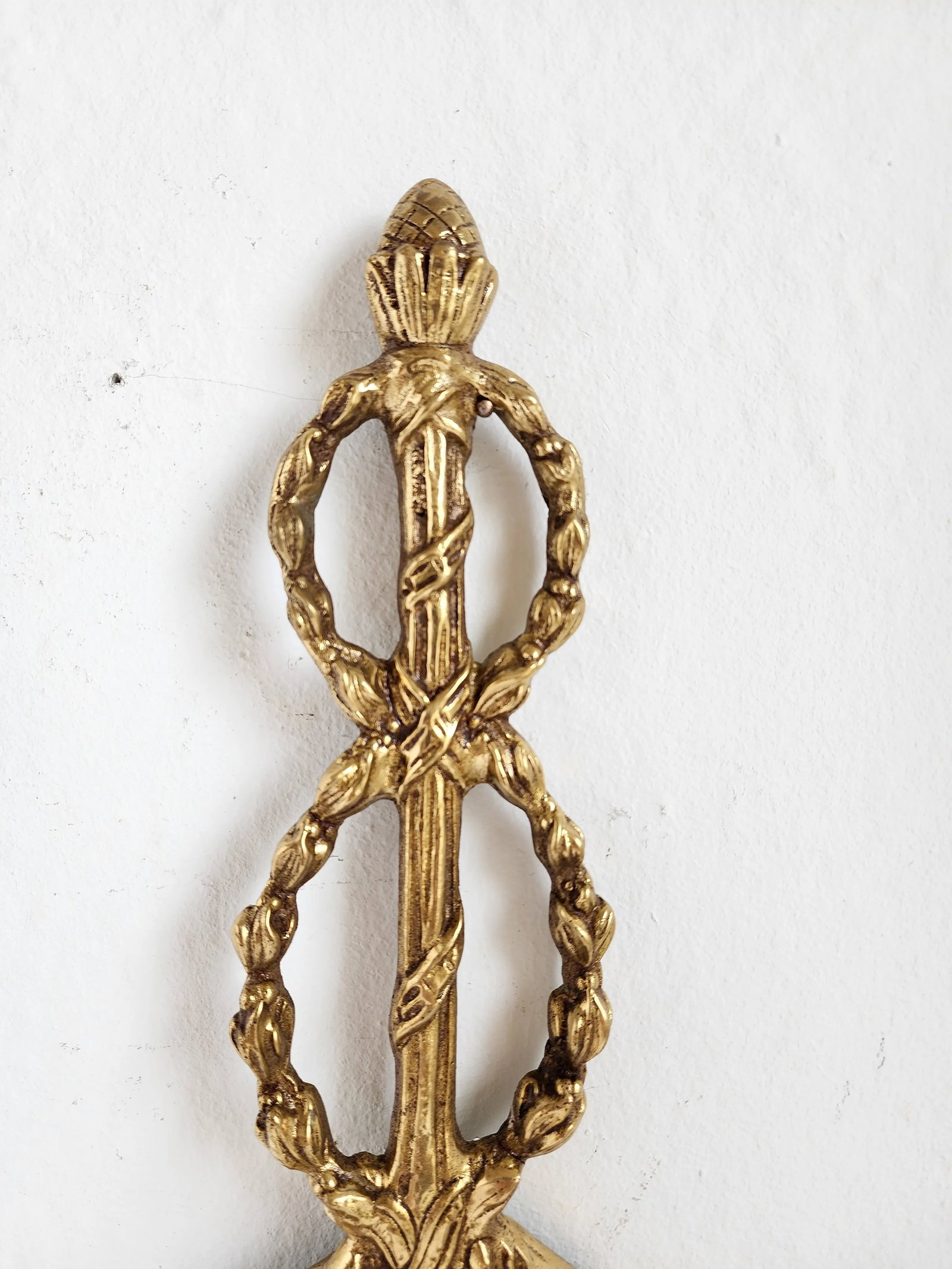 Vintage Adam Style Brass Sconce - 5