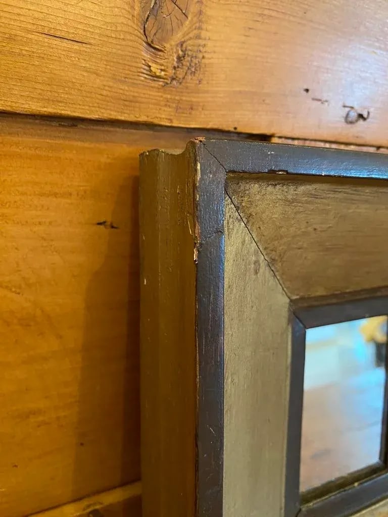 Petite Early 20th Century Wood Framed Mirror - 2