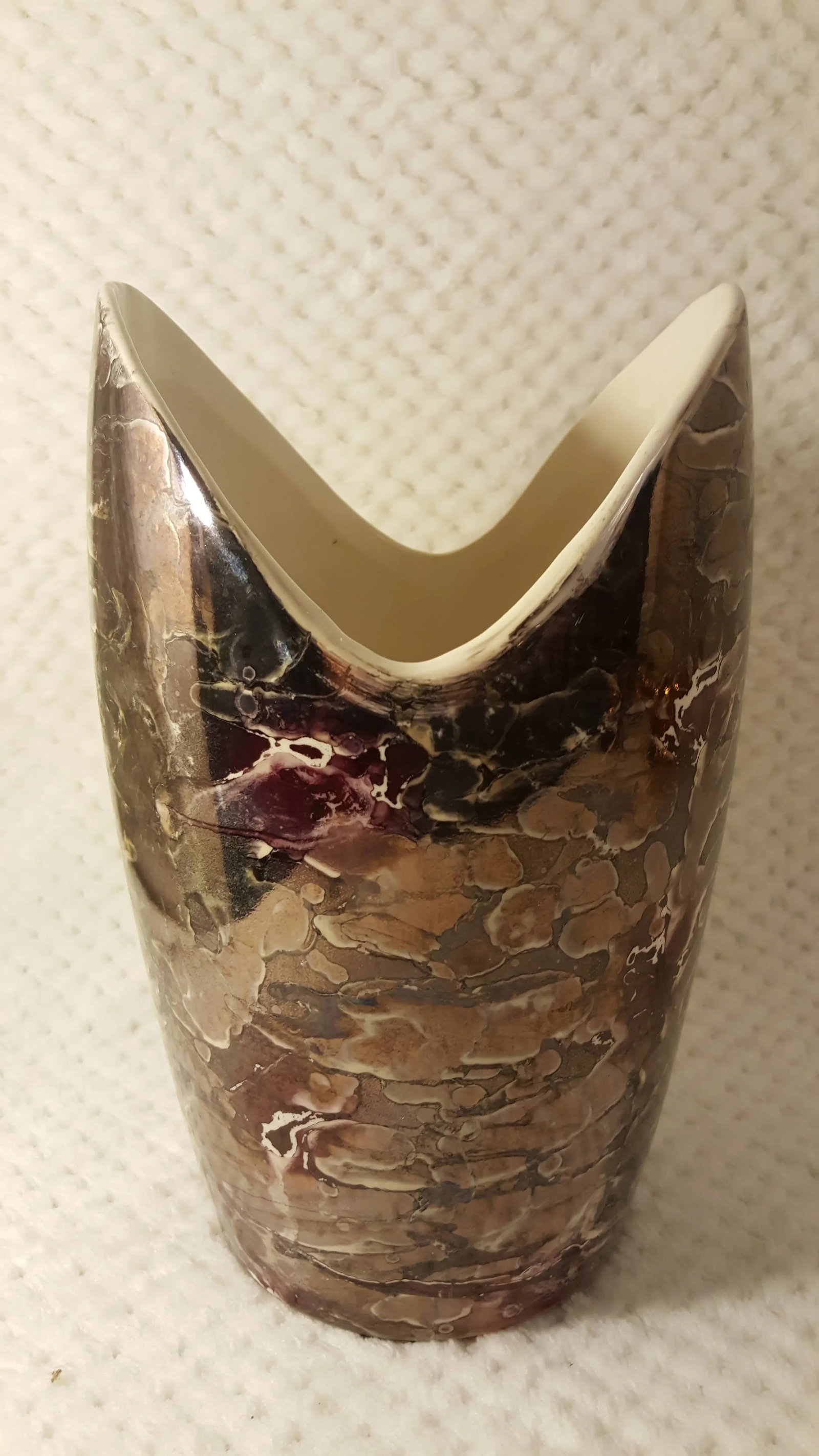 McCoy Pottery Cascade Metallic Glaze Vase - 2