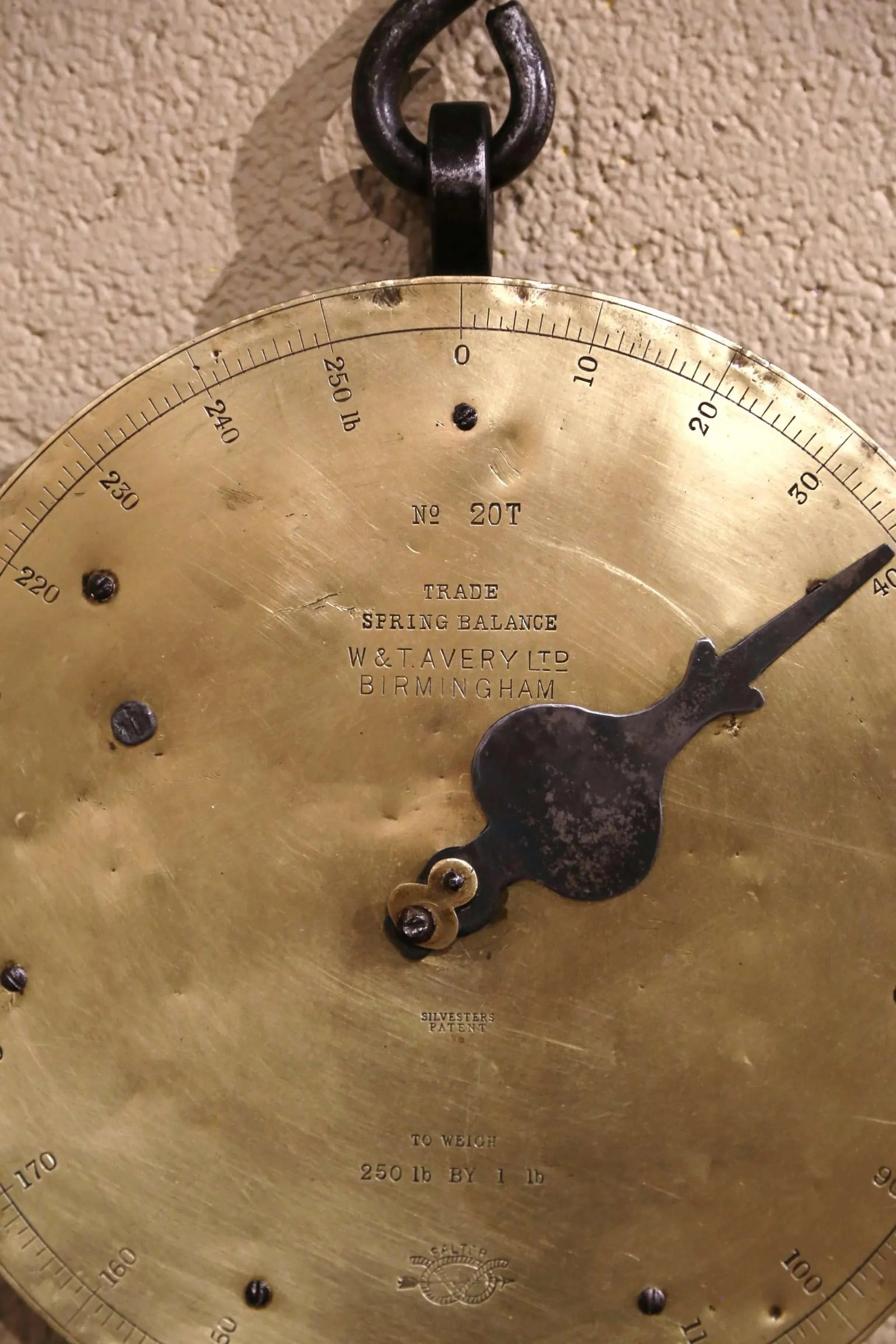 Mid-19th Century English Brass and Iron Hanging Trade Spring Balance Scale - 6