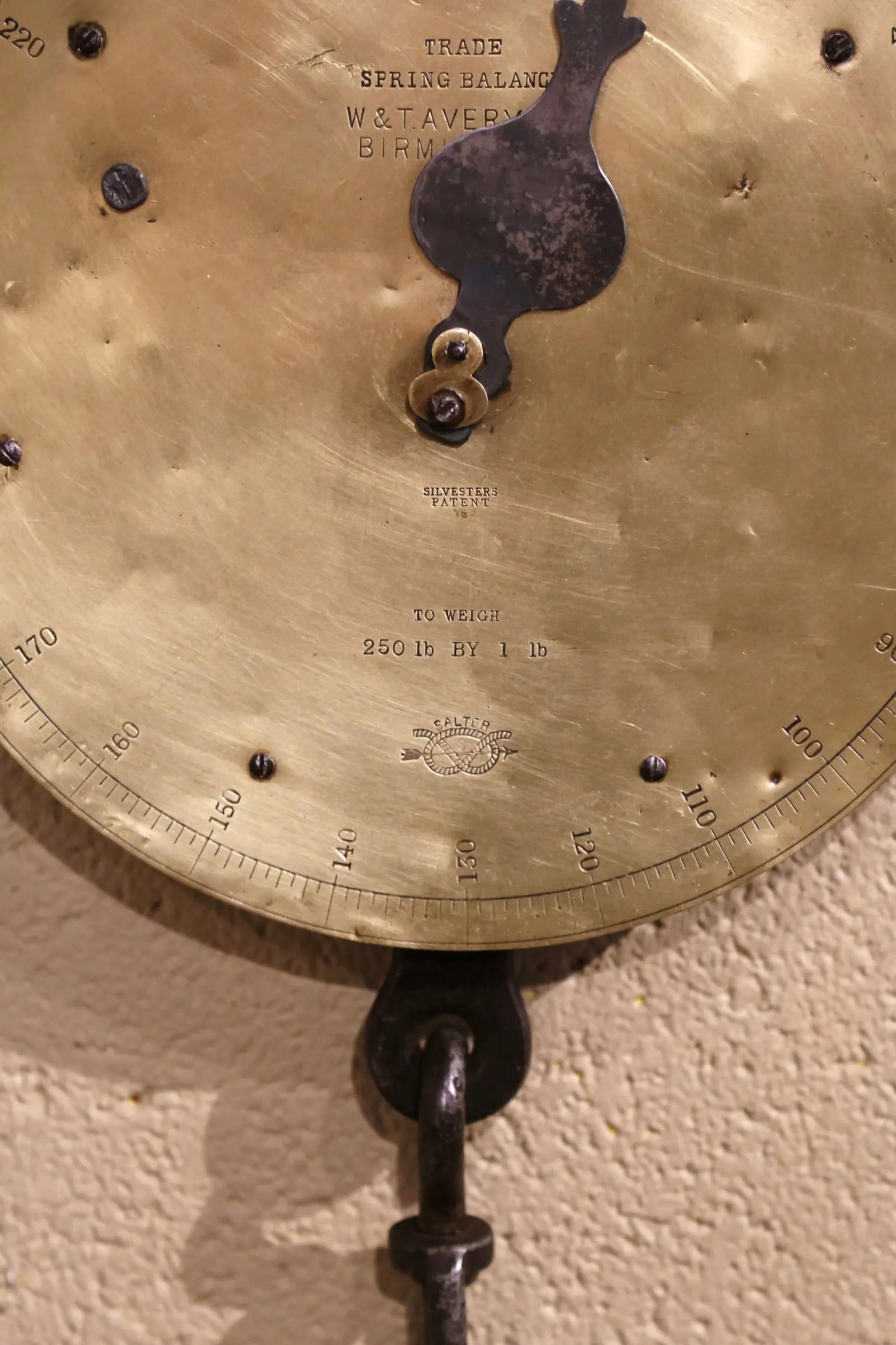 Mid-19th Century English Brass and Iron Hanging Trade Spring Balance Scale - 7
