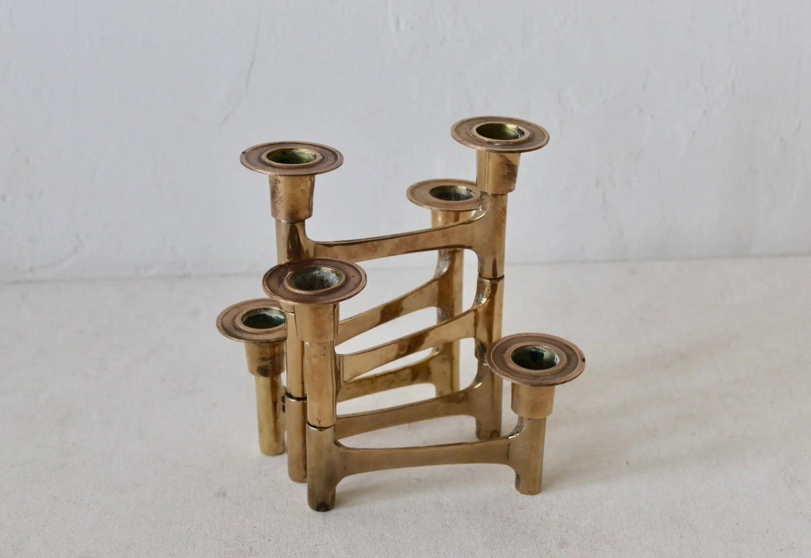 Nagel Style Mid-Century Modern Brass Articulating Candleholder - 10