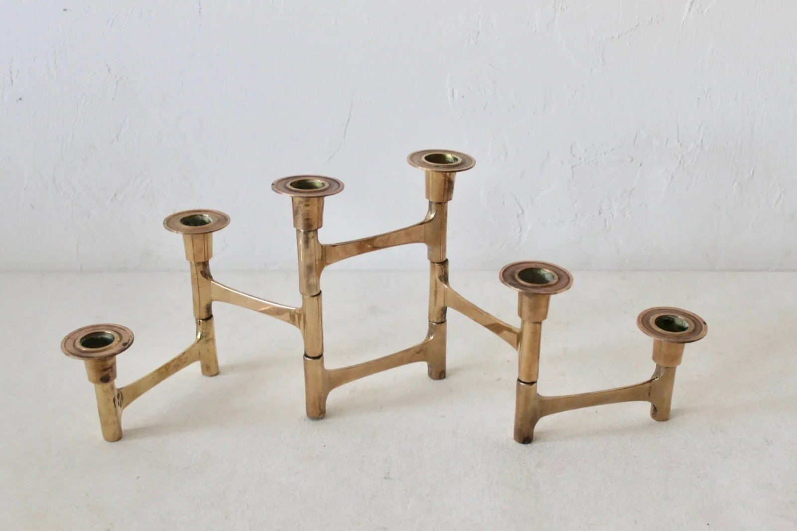 Nagel Style Mid-Century Modern Brass Articulating Candleholder - 11