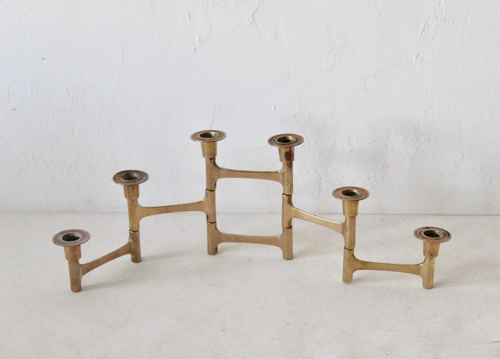 Nagel Style Mid-Century Modern Brass Articulating Candleholder - 2
