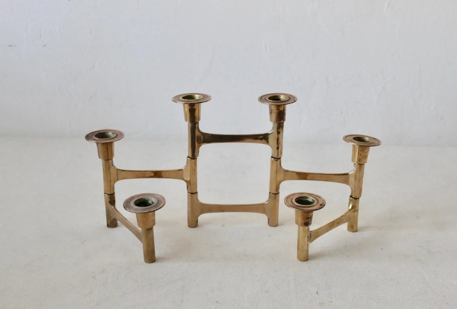 Nagel Style Mid-Century Modern Brass Articulating Candleholder - 3